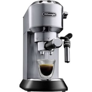 De'Longhi Dedica Pump Espresso Manual Coffee Machine - 1350 Watts, Cappuccino, Latte Macchiato With Milk Frother, Thermo Block Heating System For Accurate Temperature, Easy To Clean, EC685.M (Metal)