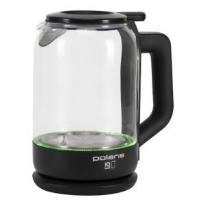 Polaris PWK 1712CGLD Smart Electric Kettle Wi-Fi Iq Home, Wi-Fi Remote Control, Pouring Water Without Opening The Lid, English Controller Strix, Bright Internal Lighting, Heat-Resistant Glass