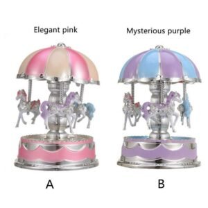 Toys for Girls Carousel Music Box Merry-Go-Round 3 LED Light Kids Baby Xmas Gift